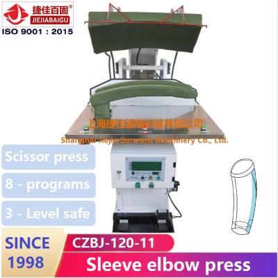 China 750w automatische Persmachine voor de Elleboognaad van de Kleren Dubbele Koker Te koop