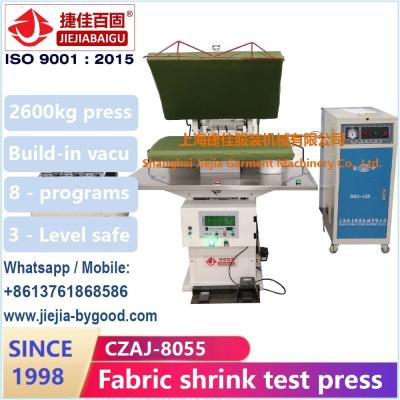 China Prueba del encogimiento de la tela de la máquina de la prensa de los vaqueros del PLC 0.6Mpa con el compresor de aire en venta