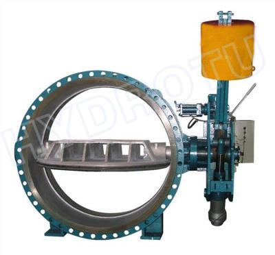 China DN 300 - 5000 mm Hydraulic Heavy Hammer Flanged Butterfly Valve For Hydropower Station for sale
