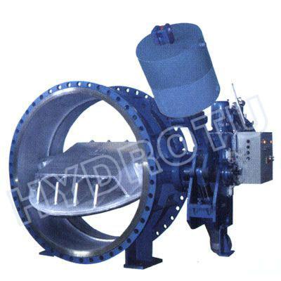 China Dia. 50 - 3000 mm  hydraulic counter weight Flanged Butterfly Valve for Hydropower Project for sale