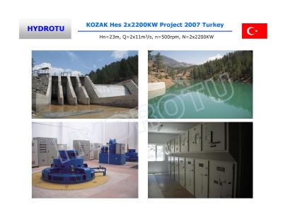 China Vertical Kaplan Water Turbine / Kaplan Hydro Turbine with Generator and Speed Governor for sale