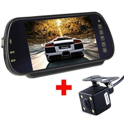 China 7 Inch TFT LCD Car Backup Camera Mirror Parking Rearview System 750g Weight for sale