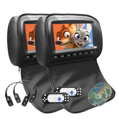 China 1080P Leather Cover Car Headrest DVD Monitor DC 6V - 18V Power Supply for sale