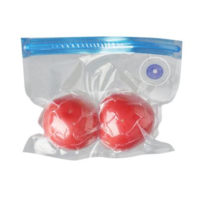 China Vacuum Food Storage Bag Plastic Transparent Embossing Vacuum Ziplock Bag for sale