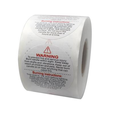 China Biodegradable OEM Art Paper Black Warning Words Label Sticker Rolls With Low Moq for sale