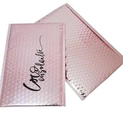 China Metallic Eco Friendly Bubble Mailer Rose Gold Light Pink Bubble Mailer for sale