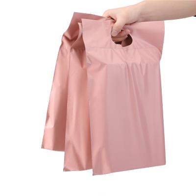 Chine Pink Poly Mailing Bag For Clothing Shipping Courier Packaging With Handles à vendre