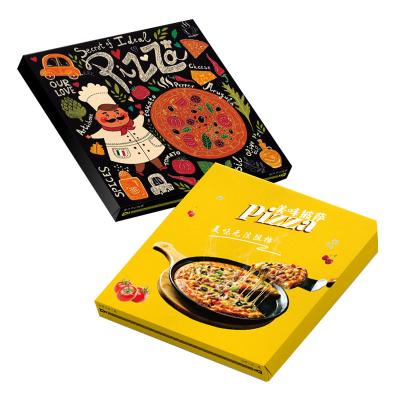 China High Quality Pizza Cake Donut Box Full Color Printing Cheap Custom Logo Portable Reusable Corrugated Delivery Box for sale