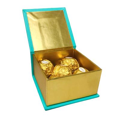 China Gold Logo Stamping Christmas Luxury Small Empty Rigid Chocolate Gift Box With Magnetic for sale