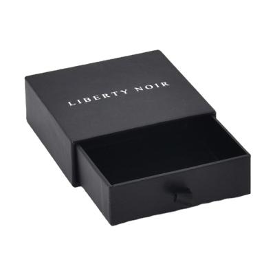 中国 Silver Logo Plain Black Luxury Multi Layer Drawer Box Paper Jewelry Box 販売のため