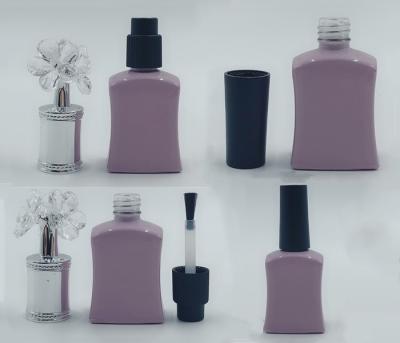 China Travel Flat Empty Pink Glass Nail Paint Container Bottles 3ml 5ml for sale