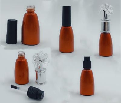 China Orange Empty Tapered Fingernail Polish Bottles 6ml Nail Varnish Container for sale