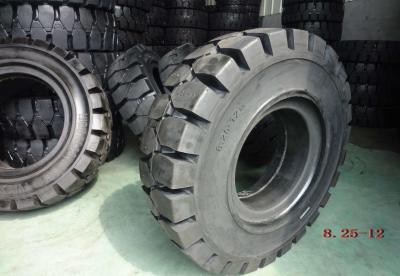 China Black Solideal Forklift Tires , Pneumatic Forklift Industrial Tyres 8.25-12 for sale