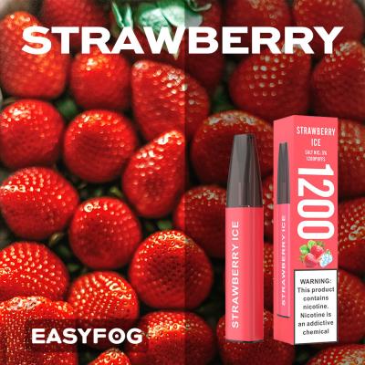 China Strawberry Ice Oil Visible Disposable Vape 400mah 1200 Puffs Vape Stick for sale