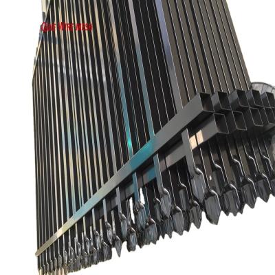 China 6FTX8Ft Black Powder Coated Steel Security Garrison Fence Steel Fence for sale