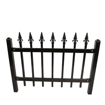 China Powder Coated Security Wholesale Exterior Fences Durable Public Industrial Security Wrought Iron Railing Carbon Steel Metal 1.8m for sale