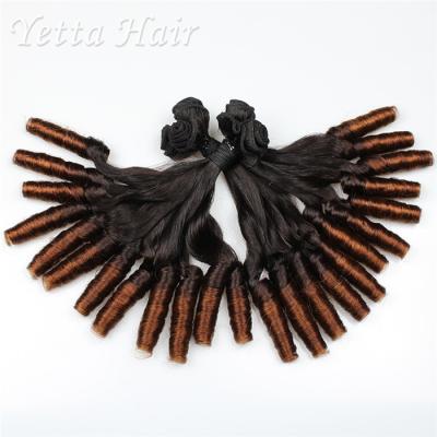 China Indian Natural Funmi Hair Weave , Ombre Human Hair Extensions With Spiral Curl for sale
