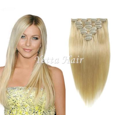 China Brazilian Straight Clip In Pre Bonded Hair Extensions No Any Bad Smell for sale