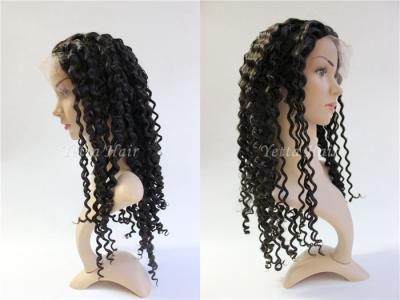 China Smooth Virgin Deep Curly Hair / 100 Human Hair Lace Front Wigs With Baby Hair for sale