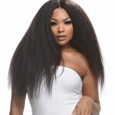 China Yaki Straight 100% Virgin Human Hair Extensions 3 Bundles With Lace Closure for sale