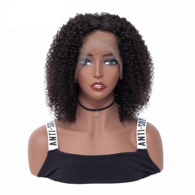 China 150% Density Lace Front Human Hair Wigs / Indian Remy Human Hair Kinky Curly Front Lace Wig for sale