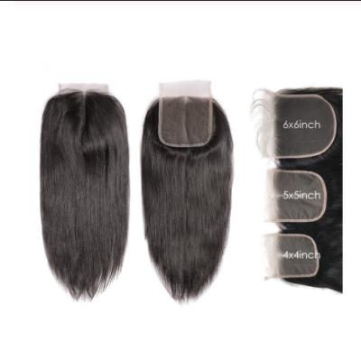 China 4X4 5x5 6x6 Straight Cambodian Virgin Hair Lace Closure Natural Color for sale