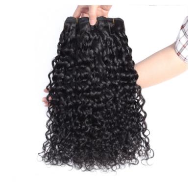 China 20 Inches Water Wave Long Hair / Virgin Cambodian Hair Extensions Double Weft for sale