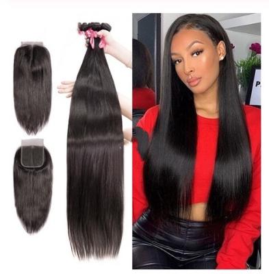 China Virgin Brazilian Human Hair Extensions / 3 Bundles Human Hair With 4 X 4 Lace Closure for sale