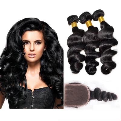 China Black Color 100 Virgin Cambodian Loose Curly Hair With Baby Hair Natural for sale