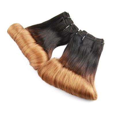 China Ombre Egg Curly Fumi Virgin Hair / Super Double Drawn Hair Extensions for sale