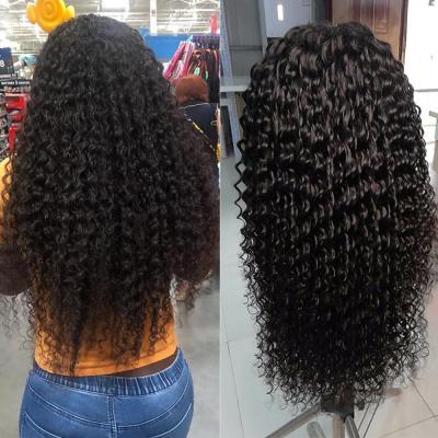 China 6A Transparent Lace Front Human Hair Wigs Deep Wave Curly for sale