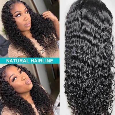 China 250% Density Full Lace Human Hair Wigs Brazilian Water Wave for sale