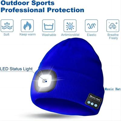 China Motorcycle Riding Bluetooth Hat Camera 2LED Lights 100° Point Of View To Recording for sale