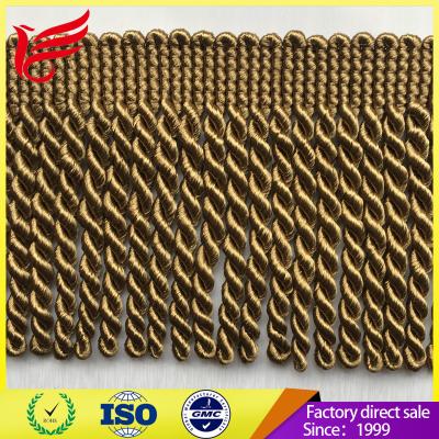 China 2017 Factory Direct Hot Sales New Style Brown Color Polyester Bullion Tassel  fringe For Curtain for sale