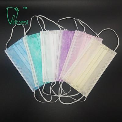 China Anti Bacteria Disposable Non Woven Face Mask 3 Ply Surgical With Tie On for sale