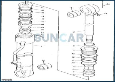 China DEERE 0265107 Stabilizer Cylinder Seal Kit for Excavator 495D 595 for sale