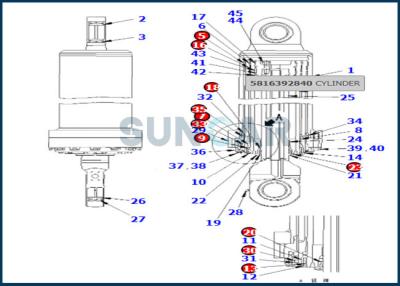 China 707-99-82405 7079982405 Dump Trucks Hoist Cylinder Seal Kit Fits HD1200 KOMATSU for sale