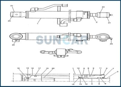 China Rollsiegel-Ausrüstung des Arm-PE01V00002R100 für FALL kompakten Bagger CX14 zu verkaufen