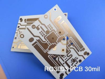 中国 ロジャースRO3003のDK3.0 DF 0.001の高周波プリント基板の2層のロジャース3003 30mil 0.762mm PCB 販売のため