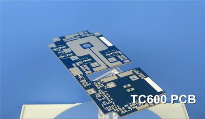 China Microwave PCB On TC600 With Blue Solder Mask And Immersion Silver On Pads for sale