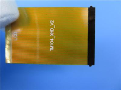 China PWB de una sola capa de la flexión empleado el polyimide 1oz con el refuerzo del polyimide para el conector del LCD en venta