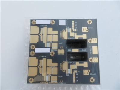 China 2oz Copper Double Layer High Frequency PCB Built on 1.6mm Thick PTFE With Immersion Gold for Power Dividers for sale
