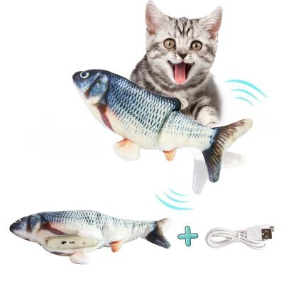 China USB Charge Electric Simulation Flopping Fish Cat Toy Hallupets Self Playing Cat Toy for sale