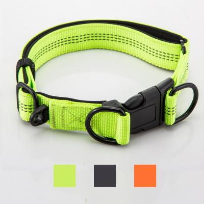 China Adjustable Double D Buckles Dog Collar And Leash Set Chain Dog Nylon Lead Reflective for sale