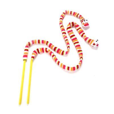 China Vocal Pink Snake Cat Pet Toys Cat Feather Teaser Wand 113cm for sale