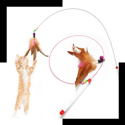 China Hallupets Cat Pet Toys Cat Feather Teaser Wand for sale