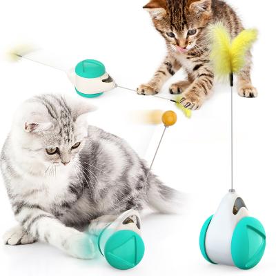 China ABS Cat Balance Toy Rotating Gifts Kitty Catnip Interactive Pet Ball for sale