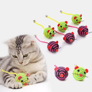 China Nylon String Rope Bell Cat Pet Toys With A Mice Catch Cat Mouse Toy for sale