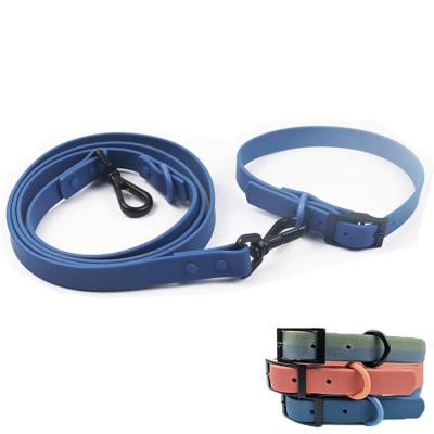 China Exclusive Durable Soft Pvc Leather Dog Collar And Leash Set Coated Waterproof for sale