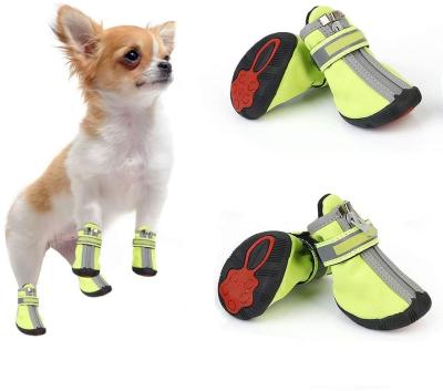 China Professional Non Slip Rubber Sole Dog Hiking Shoes Reflective Puppy Hiking Boots for sale